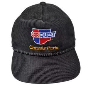 Capital Caps 5 Panel Hat Snapback Black OS Corduroy Rope Carquest Chassis Logo